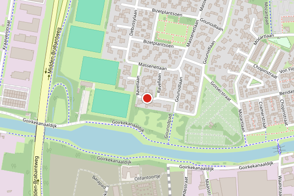 Brandweer-melding op Ravellaan, Tilburg op 28 juni, kaart-overzicht