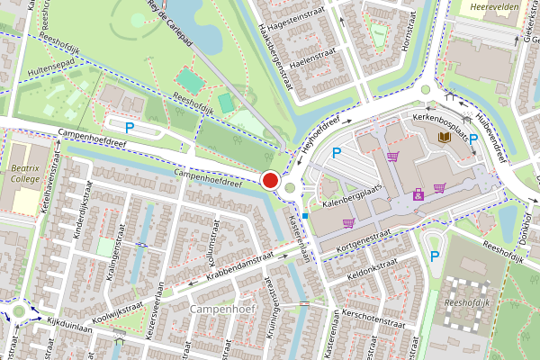 Brandweer-melding op Campenhoefdreef, Tilburg op 28 juni, kaart-overzicht