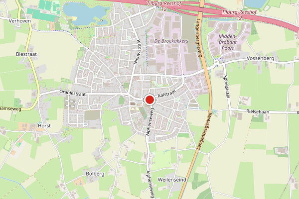 Brandweer-melding op Gilze op 28 juni, kaart-overzicht