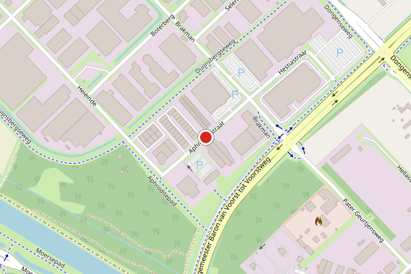 Brandweer-melding op Aphroditestraat, Tilburg op 28 juni, kaart-overzicht