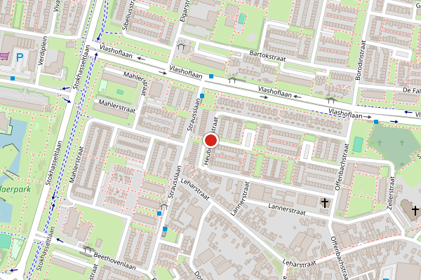 Brandweer-melding op Heubergerstraat, Tilburg op 28 juni, kaart-overzicht
