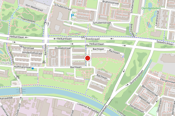 Brandweer-melding op Bachlaan, Tilburg op 28 juni, kaart-overzicht