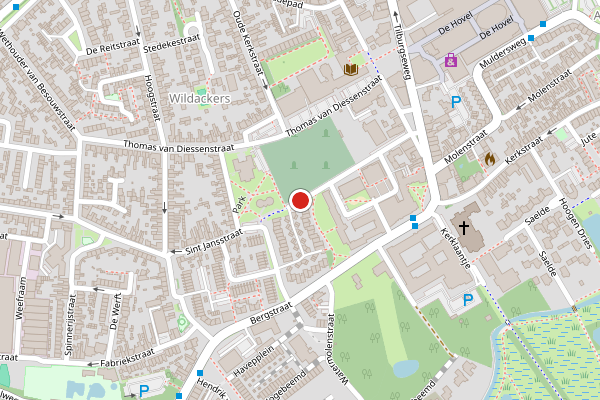 Brandweer-melding op Sint Jansstraat, Goirle op 5 juli, kaart-overzicht