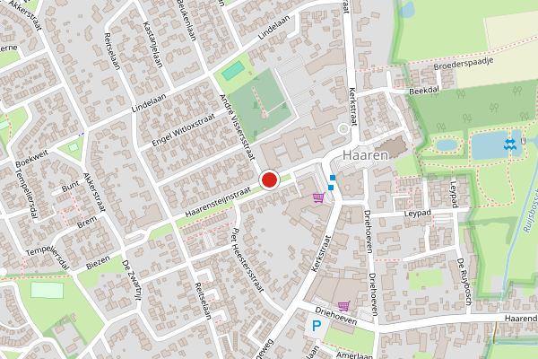 Brandweer-melding op Haarensteijnstraat, Haaren op 5 juli, kaart-overzicht