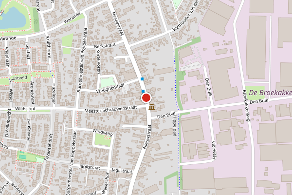 Brandweer-melding op Nieuwstraat, Gilze op 5 juli, kaart-overzicht