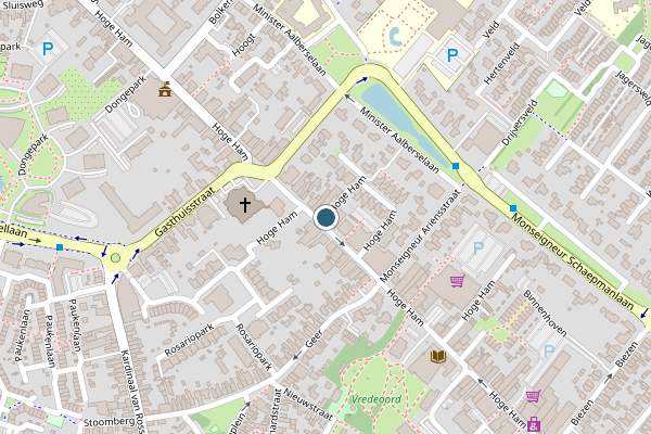 Politie-melding op Hoge Ham, Dongen op 6 juli, kaart-overzicht