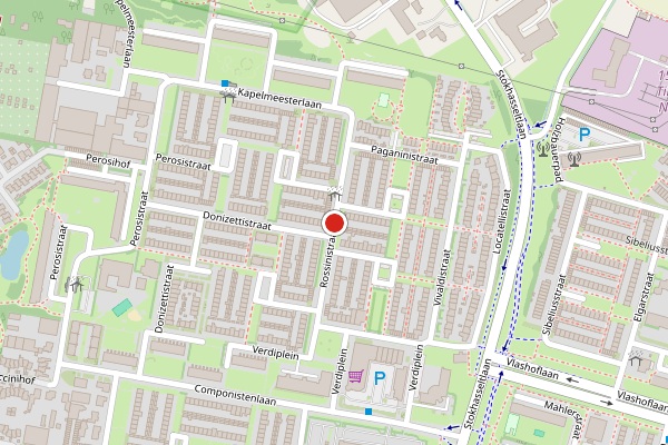 Brandweer-melding op Rossinistraat, Tilburg op 6 juli, kaart-overzicht