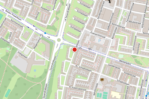 Brandweer-melding op Europalaan, Tilburg op 6 juli, kaart-overzicht