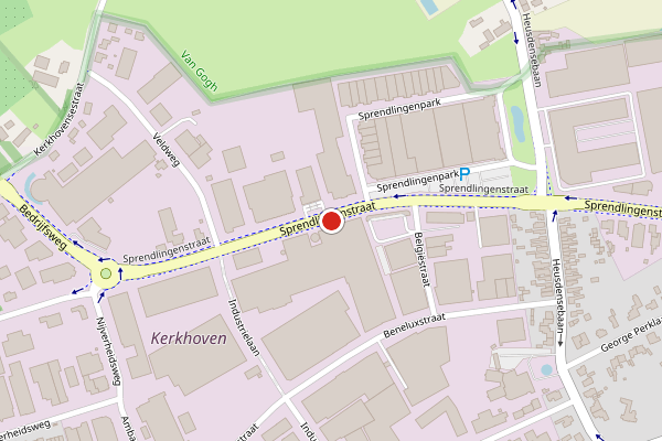 Brandweer-melding op Sprendlingenstraat, Oisterwijk op 7 juli, kaart-overzicht
