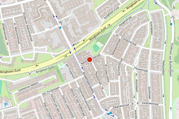 Brandweer-melding op Nachtegaalstraat, Tilburg op 7 juli, kaart-overzicht