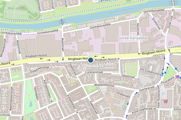 Politie-melding op Ringbaan-Noord, Tilburg op 8 juli, kaart-overzicht
