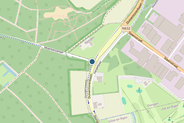 Politie-melding op Moerkensdreef, Dongen op 8 juli, kaart-overzicht