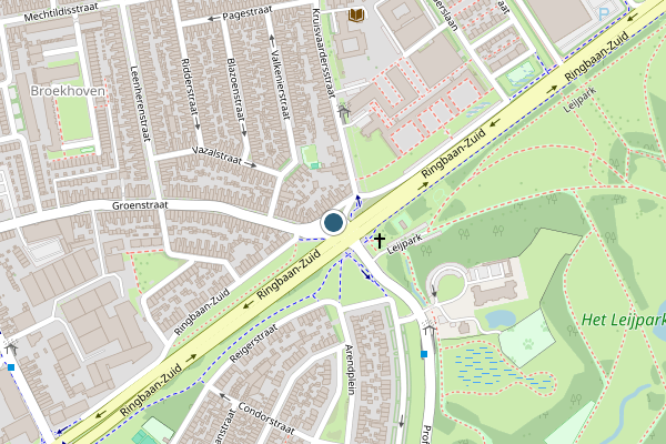 Politie-melding op Ringbaan-Zuid, Tilburg op 10 juli, kaart-overzicht