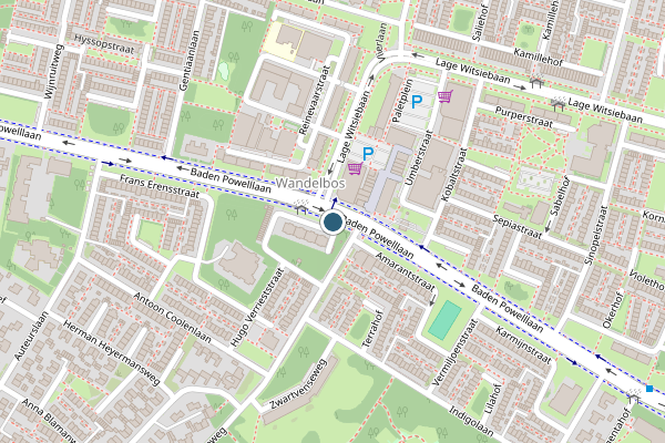 Politie-melding op Baden Powelllaan, Tilburg op 14 juli, kaart-overzicht