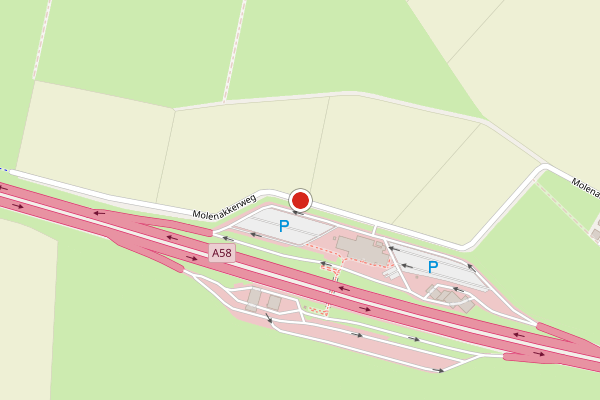Brandweer-melding op Molenakkerweg, Gilze op 15 juli, kaart-overzicht