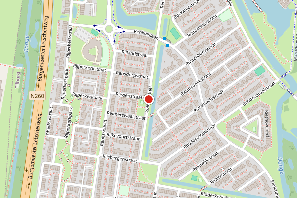 Brandweer-melding op Ruimelsingel, Tilburg op 16 juli, kaart-overzicht