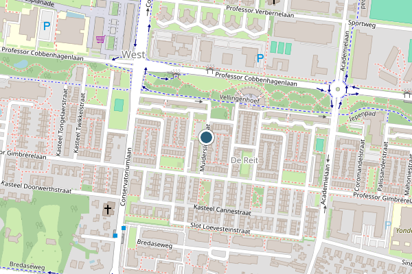 Politie-melding op Muiderslotstraat, Tilburg op 16 juli, kaart-overzicht