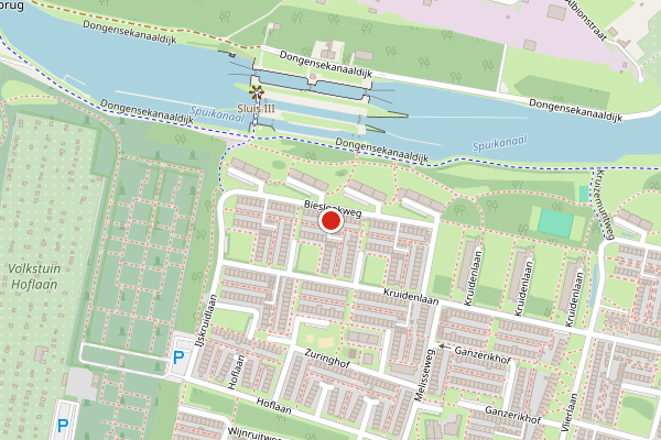 Brandweer-melding op Bieslookweg, Tilburg op 17 juli, kaart-overzicht