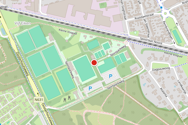 Brandweer-melding op Sportparkweg, Rijen op 20 juli, kaart-overzicht