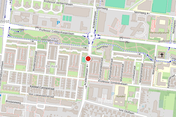 Brandweer-melding op Academielaan, Tilburg op 20 juli, kaart-overzicht