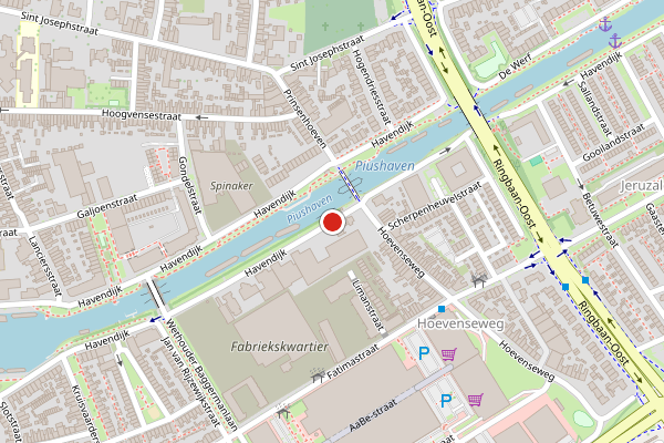 Brandweer-melding op Havendijk, Tilburg op 21 juli, kaart-overzicht