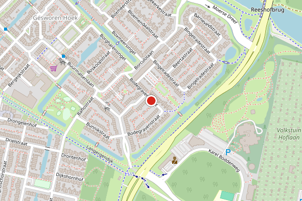 Brandweer-melding op Bodegravenstraat, Tilburg op 21 juli, kaart-overzicht