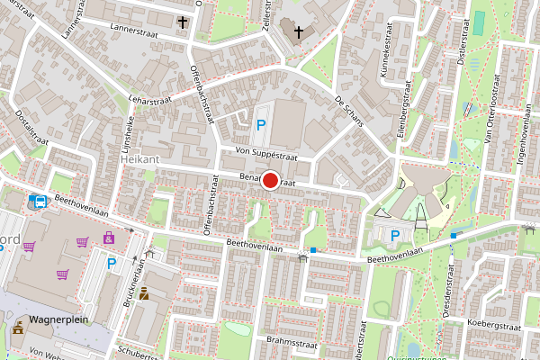 Brandweer-melding op Benatzkystraat, Tilburg op 21 juli, kaart-overzicht