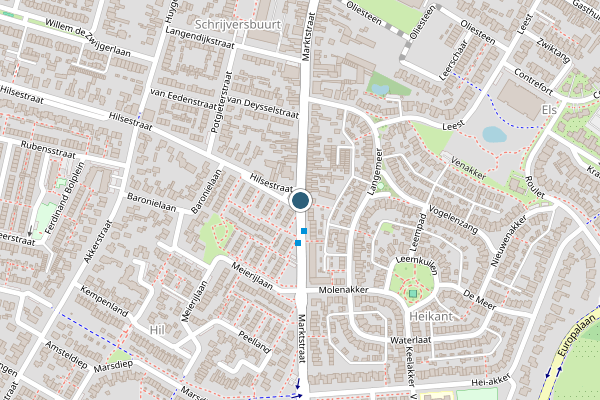 Politie-melding op Marktstraat, Kaatsheuvel op 22 juli, kaart-overzicht