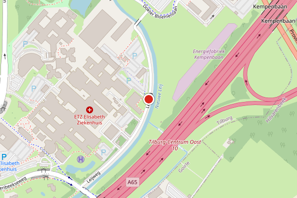 Brandweer-melding op Leijweg, Tilburg op 25 juli, kaart-overzicht