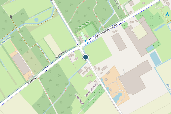 Politie-melding op Gommelsestraat, Biezenmortel op 25 juli, kaart-overzicht