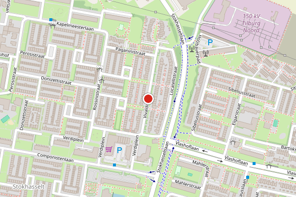 Brandweer-melding op Vivaldistraat, Tilburg op 26 juli, kaart-overzicht