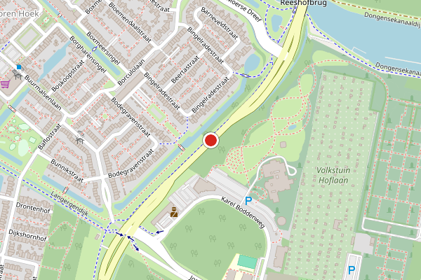 Brandweer-melding op Burgemeester Baron van Voorst tot Voorstweg, Tilburg op 28 juli, kaart-overzicht