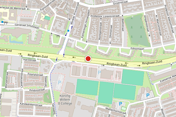 Brandweer-melding op Ringbaan-Zuid, Tilburg op 30 juli, kaart-overzicht