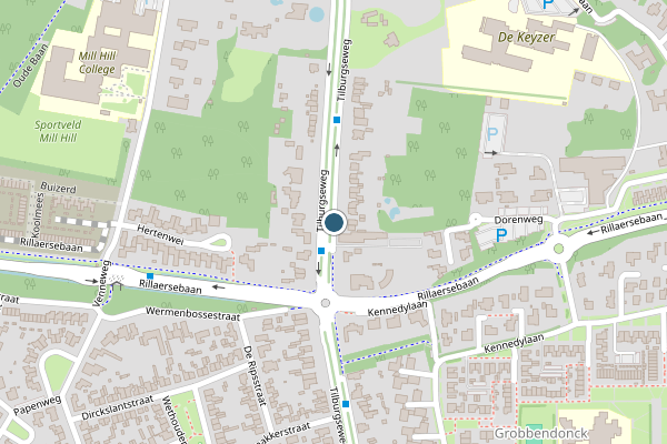 Politie-melding op Tilburgseweg, Goirle op 1 augustus, kaart-overzicht