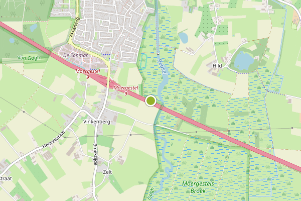 Ambulance-melding op Moergestel op 2 augustus, kaart-overzicht