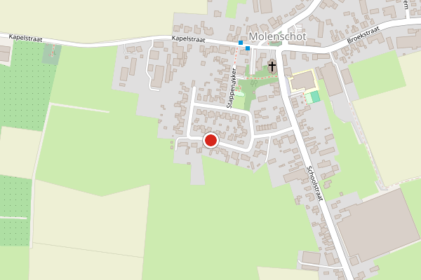 Brandweer-melding op Pastoor van de Rietstraat, Molenschot op 2 augustus, kaart-overzicht