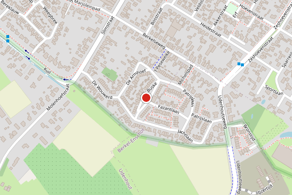 Brandweer-melding op 't Buske, Udenhout op 3 augustus, kaart-overzicht