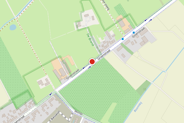 Brandweer-melding op Groenstraat, Udenhout op 4 augustus, kaart-overzicht