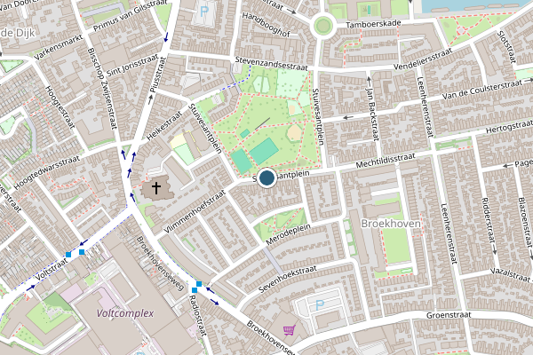 Politie-melding op Stuivesantplein, Tilburg op 5 augustus, kaart-overzicht