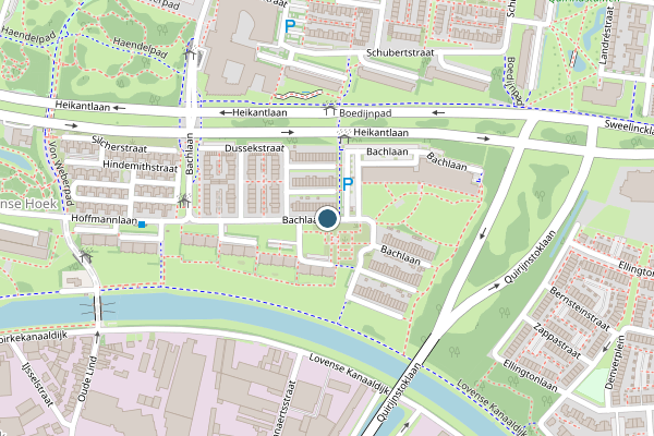 Politie-melding op Bachlaan, Tilburg op 5 augustus, kaart-overzicht