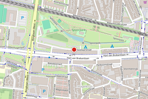 Brandweer-melding op Hazelaarstraat, Tilburg op 5 augustus, kaart-overzicht