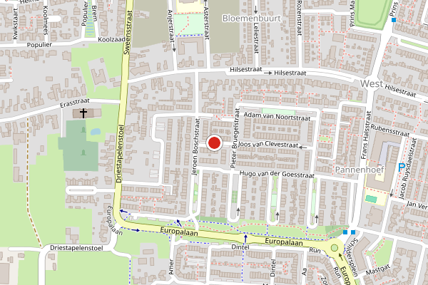 Brandweer-melding op Dirck Boutsstraat, Kaatsheuvel op 6 augustus, kaart-overzicht