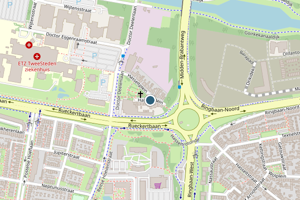 Politie-melding op Hasseltplein, Tilburg op 3 juni, kaart-overzicht