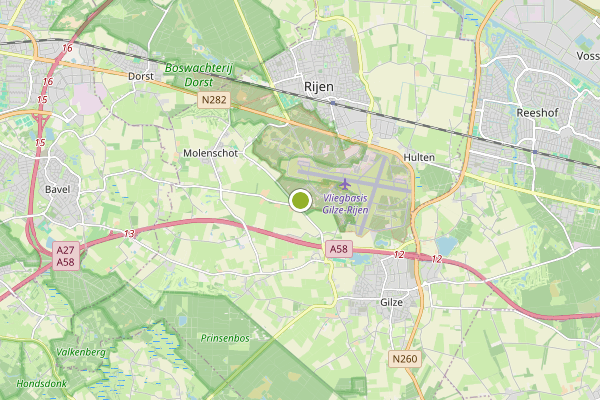 Ambulance-melding op Gilze op 31 mei, kaart-overzicht