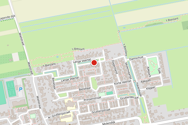 Brandweer-melding op Lange Veertel, 's Gravenmoer op 31 mei, kaart-overzicht