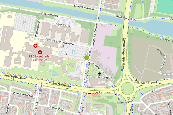 Ambulance-melding op Dr. Deelenlaan, Tilburg op 6 juni, kaart-overzicht