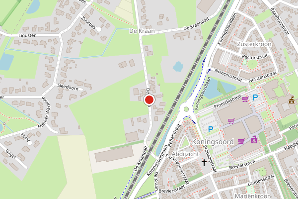 Brandweer-melding op De Kraan, Berkel-Enschot op 7 juni, kaart-overzicht