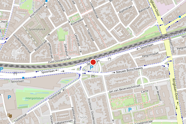 Brandweer-melding op Spoorlaan, Tilburg op 7 juni, kaart-overzicht