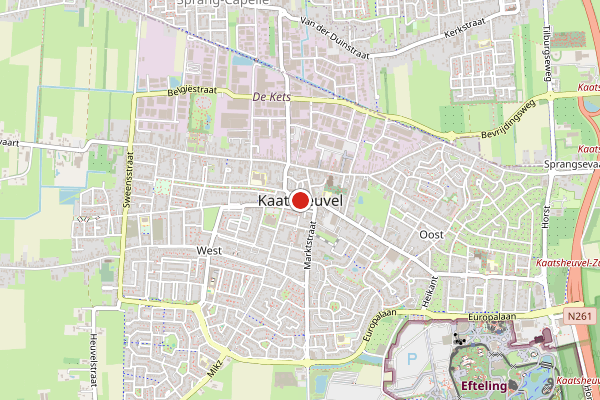 Brandweer-melding op Roestelbergseweg, Kaatsheuvel op 8 juni, kaart-overzicht