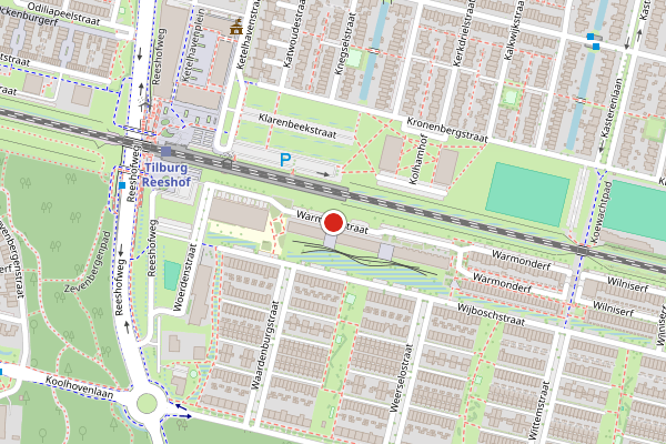 Brandweer-melding op Warmondstraat, Tilburg op 10 juni, kaart-overzicht
